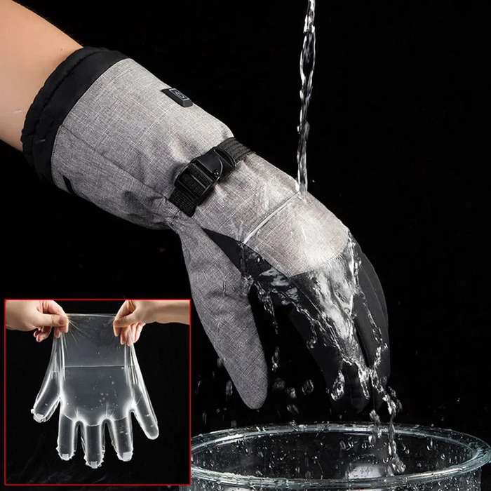 Black/Grey - TENGOO Heated Gloves Thermal Winter Waterproof Ski Heated Gloves MTB Riding Windproof M