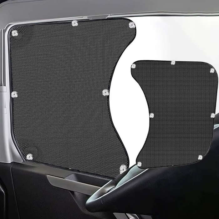 Black - 2 Pack Heat Reduction Car Side Window Sun Shade Universal UV Protection Mesh Window Shade wi