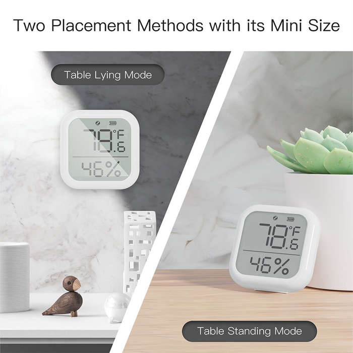 Square - MoesHouse Tuya ZIGBE Smart Digital Temperature and Humidity Sensor LCD Display Intelligent