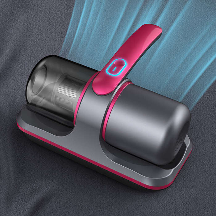 Grey+Red - 8KPa Handheld Vacuum Cleaner Cordless Couch Cleaner Double Beat UV Mattress Machine Deep