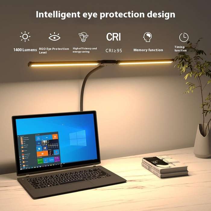 White - 24W USB LED Desk Lamp Dimmable With 360 Rotatable Flexible Neck Ideal for Home Office & Bedr