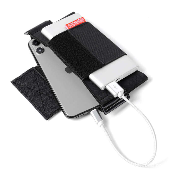 Black - Sports Portable Elastic Mobile Phone Waist Bag Multi-layer Storage Bag for Outdoor Work Trav