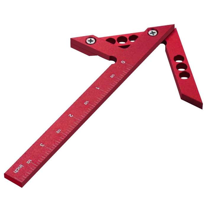 Imperial - Aluminum Center Finder Woodworking Square 45/90 Degree Metric/Imperial Right Angle Line G