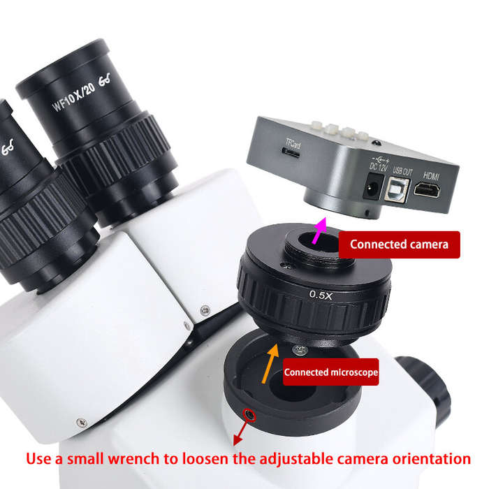 0.5X - 0.35X 0.5X C mount Lens Adapter Focus Adjustable Camera Installation C mount Adapter to New T