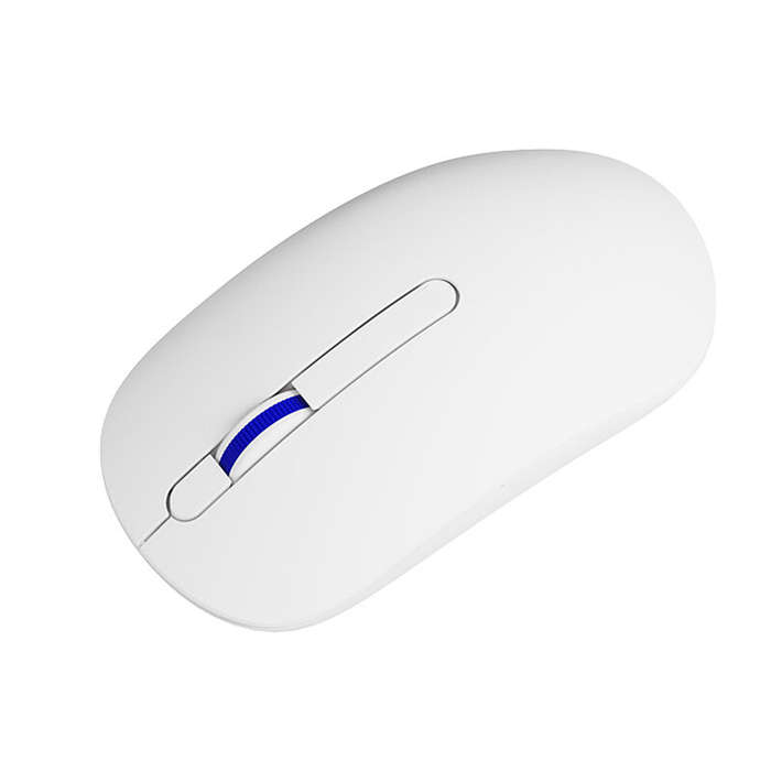 White - MONSGEEK D1 2.4G Wireless Mouse 1000CPI Bi-directional Portable Mice for Desktop Laptop PC M