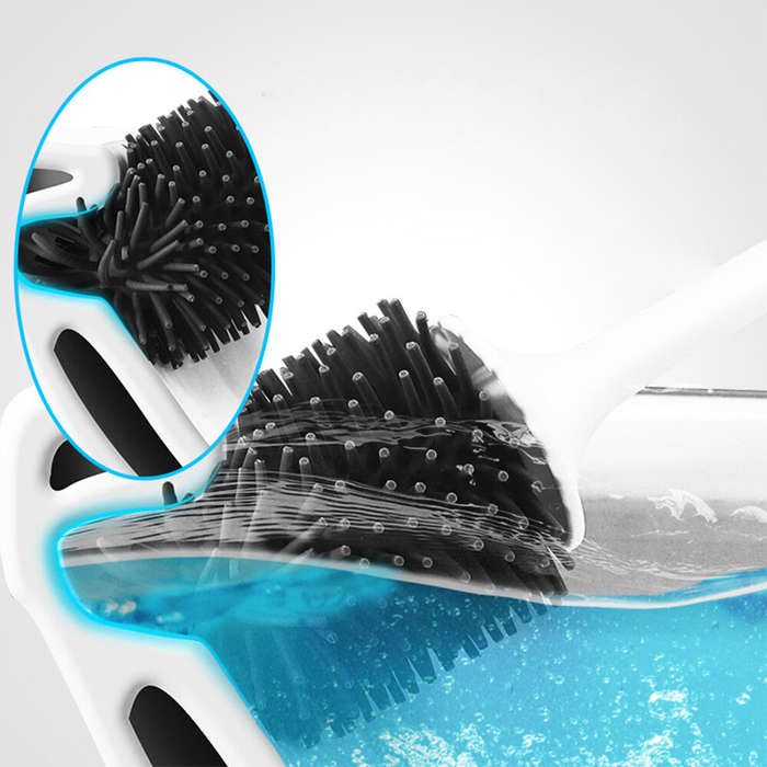 White - Tevorex Electric Toilet Brush IPX7 Waterproof TPR Material No Stains No Dead Corner Cleaning