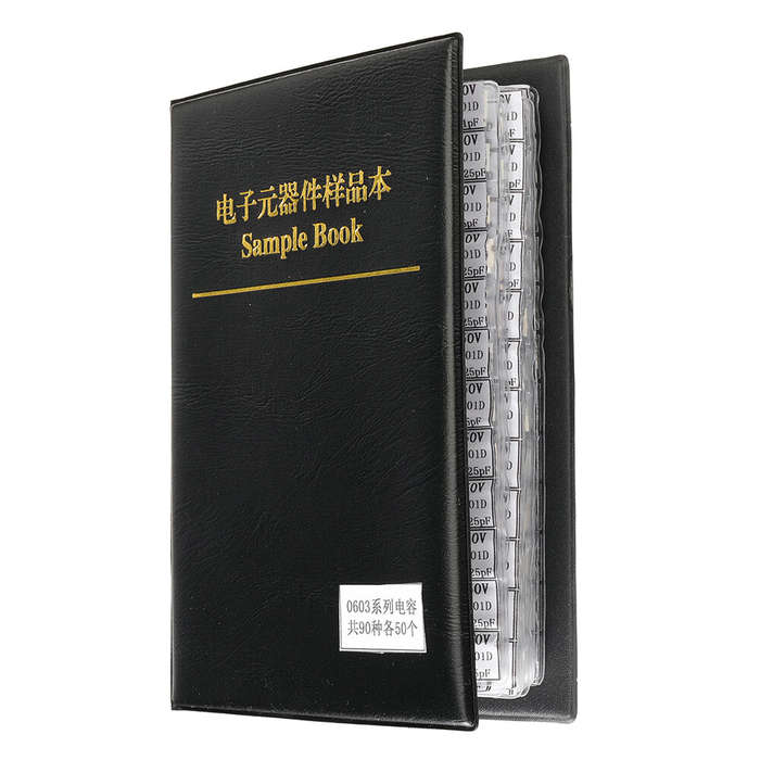 Aemedy 4500pcs 0603 SMD Capacitor Sample Book 90values Each 50pcs 0.5PF~2.2UF Capacitor Assortment K
