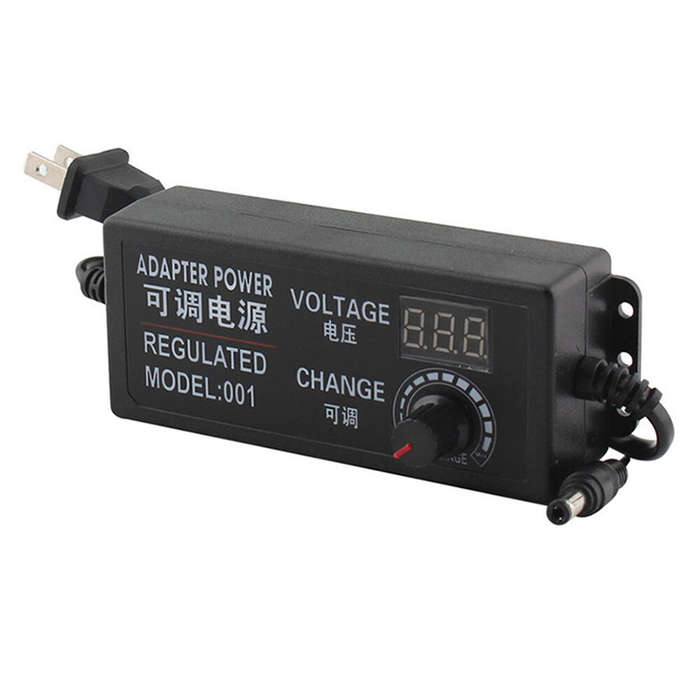 UK Plug - Excellway Adjustable AC To DC Power Supply 9V 12V 15V 18V 24V 3A 72W Power Supply Adapter