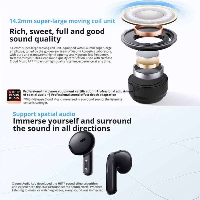 White - Xiaomi Redmi Buds 6S TWS bluetooth Earbuds ANC Earphone Dual Mic AI Call Noise Cancelling 14