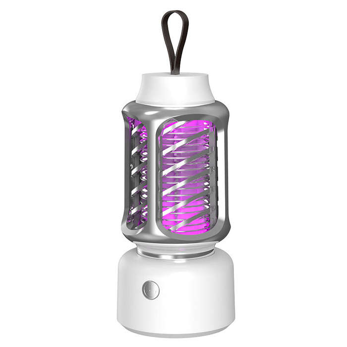 White - 360 Electric Shock Mosquito Killer Lamp USB Charging Portable Household Electric Mosquito Ki