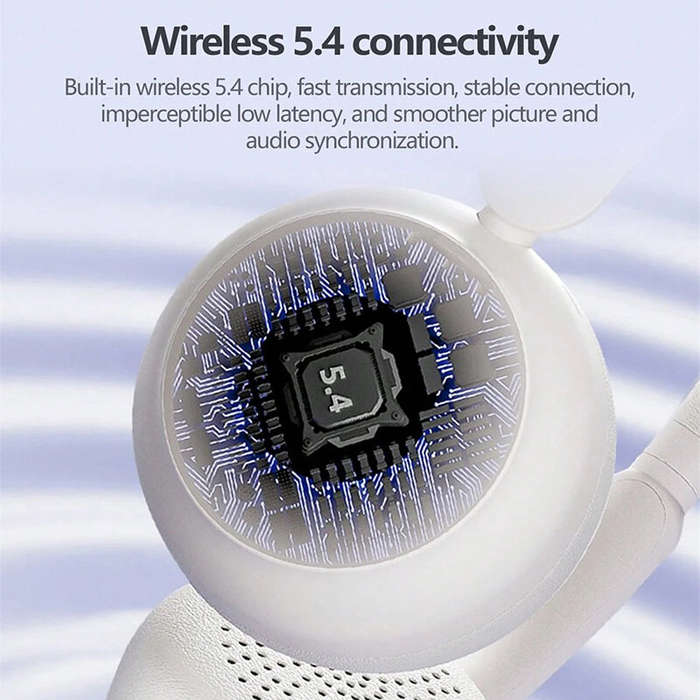 White - Lenovo EB300 Wireless Headset bluetooth 5.4 Headphone 40mm Powerful Drivers Stereo Surround