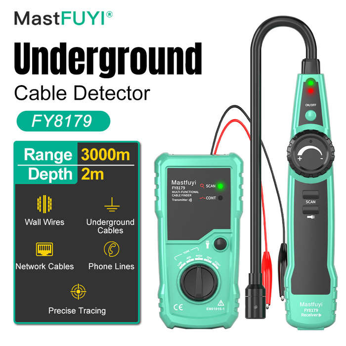 Kit - Fuyi FY8179 Underground Wire Cable Locator Analog Signal Adjustable Sensitivity 3000M Range 2M
