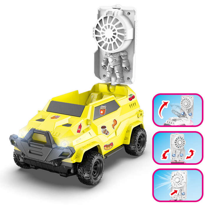 Pink - TCS02 2.4 4CH DIY Sticker Remote Control RC Car with Fan RTR Children Toys