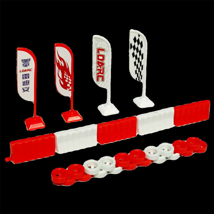 Red - LDARC X43 V64 1/43 1/64 1/72 Mini Drift RC Car Parts Road Cone Indicator Street Sign Decoratio