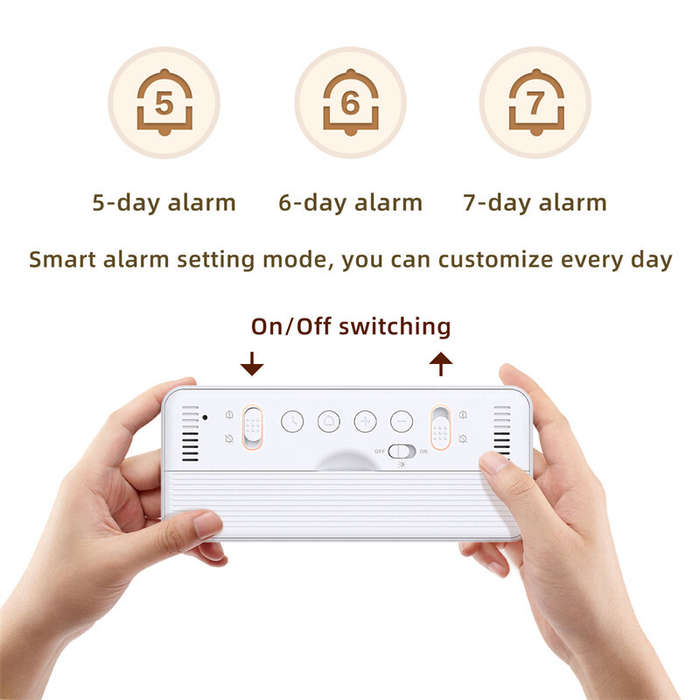 Black - MK8001 LCD Digital Alarm Clock Night Light Electronic Clock Temperature Humidity Calendar We