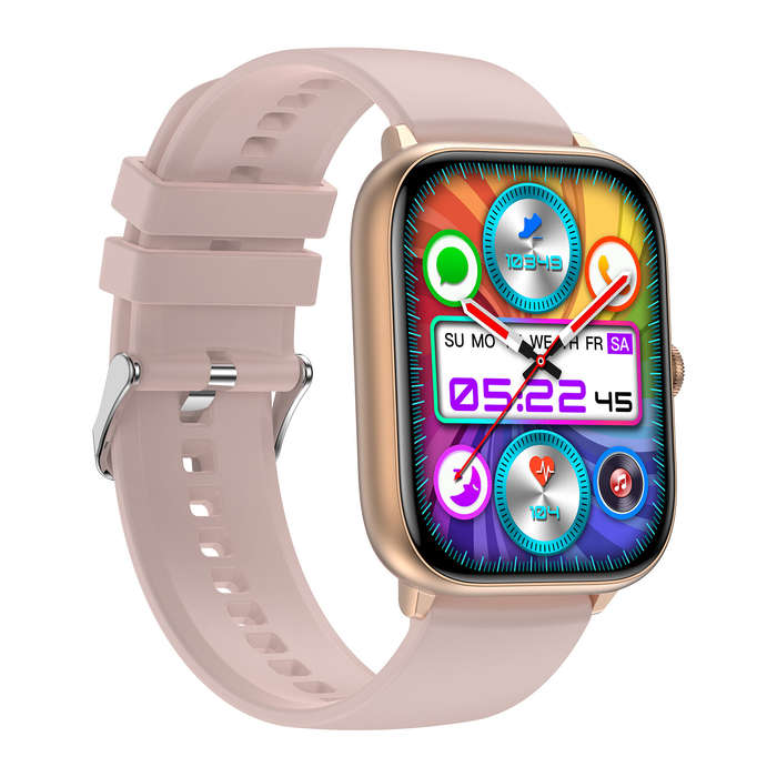 Black - T22 2.06inch AMOLED Display bluetooth Call Heart Rate Blood Pressure Blood Oxygen Monitor Wo