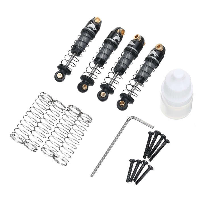 Black - 4PCS UDIRC UCX2405 UCX2405 PRO SCX24 1/24 RC Car Upgraded Parts Oil Filled Shock Absorbers D
