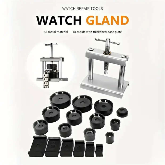 Black - 18pcs Professional Watch Press Set Watch Back for CASE Closing Tool & Fitting Dies Watch Rep