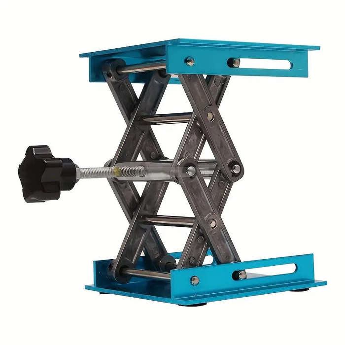 Blue - 100x100mm Aluminum Alloy Lab Jack Stand Table Lift Laboratory Support Jack Platform Lab Lift