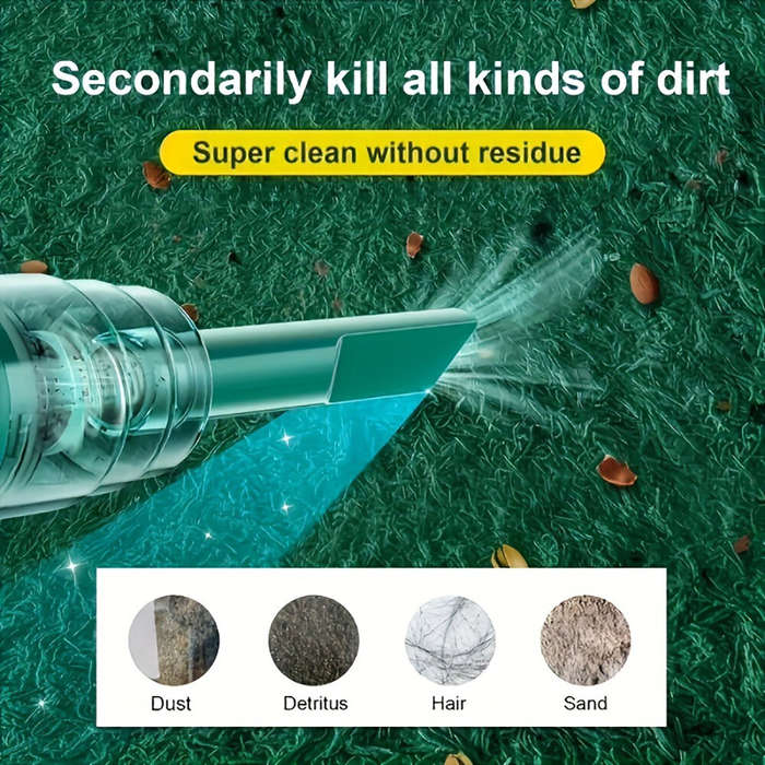 Green - 5000pa Small Handheld Car Vacuum Cleaner 120W Household Suitable For Cleaning Cars, Workshop
