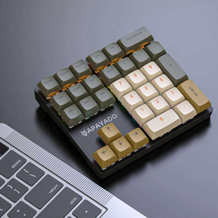 Red - Mechzone K33 33-Keys Wired Mechanical Keypad Mini RGB Numeric Keyboards PBT Sublimation Keycap