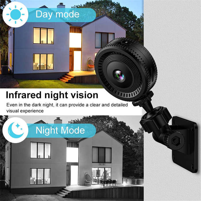 Black - C8 1080P HD Mini Smart Wireless WiFi Camera with 140 Wide Angle Infrared Night Vision Motion