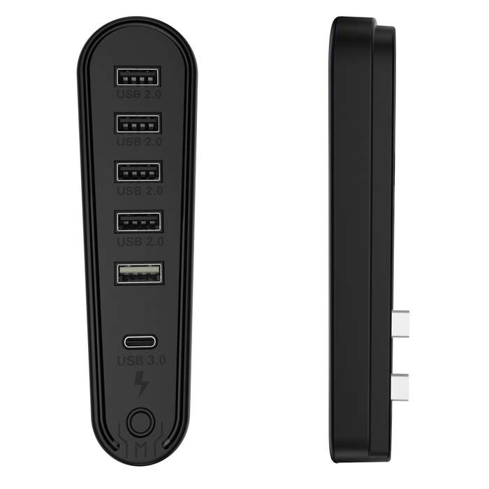 White - JYS JYS-P5231 6-in-1 USB Hub for PS5 Slim/Pro with 5xUSB2.0+USB3.0 Type-C Port Plug and Play