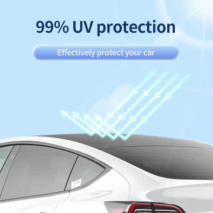 Model Y - 4pcs Car Top Split Sunshade Cover Heat Insulation Crystal Sunshade Cover Roof Sunshade Fro