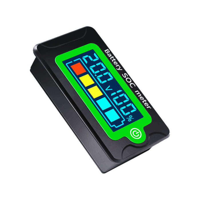 Green - Peacefair Battery Capacity Tester Waterproof Digital LCD Voltmeter Voltage Indicator Meter 1