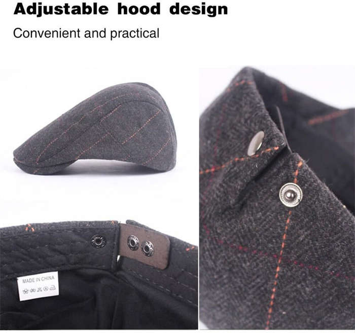 Brown - Collrown Men Beret Cap Adjustable Cotton Flat Cap Retro Duck Tongue Cap Warm Forward Cap Dri
