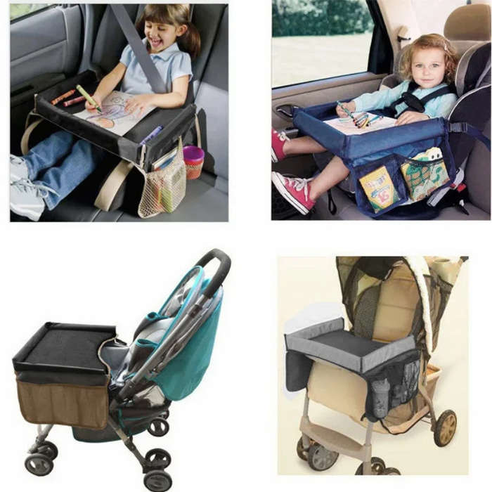 Black - Car Child Toy Storage Table Drawing Board Safe Seat Tray Cup Holder Backseat Organizer Water