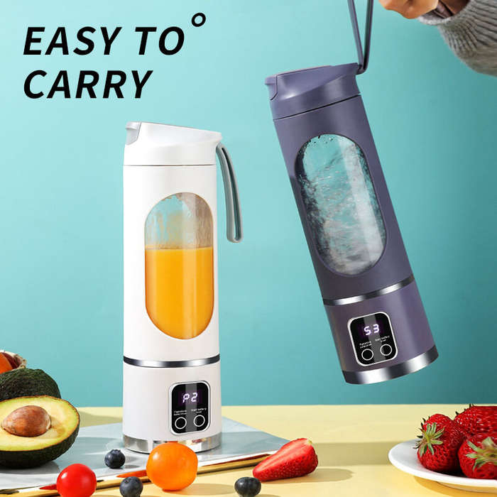 Purple - 450ml Portable Juicer Cup 12 Blade Head USB Charging Mini Blender Electric Juicer 3 Gears D