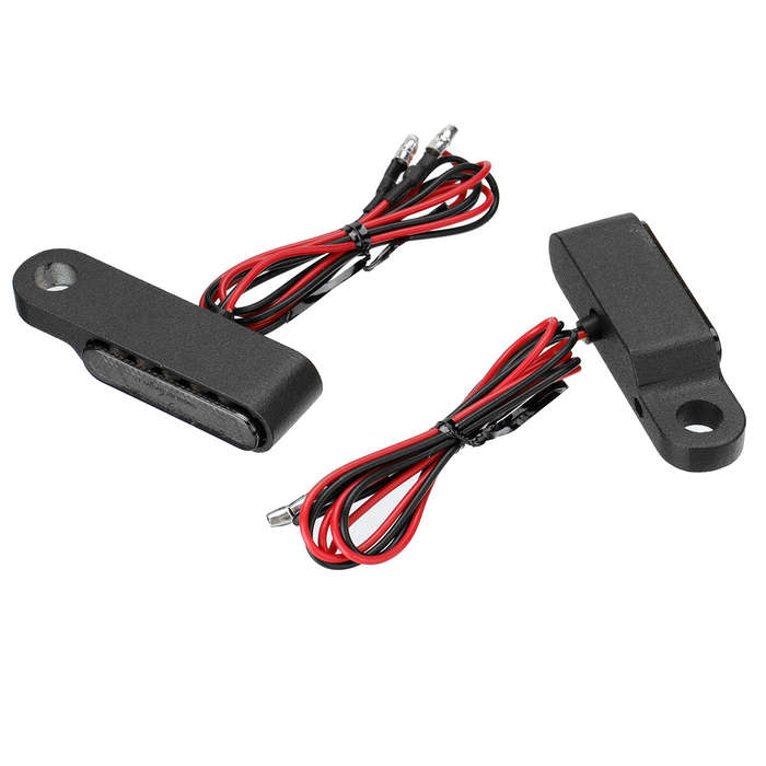 Black - 2pcs 12V 6 LED Motorcycle LED Turn Signal Indicators Light Handlebar Mount Amber Aluminum Al
