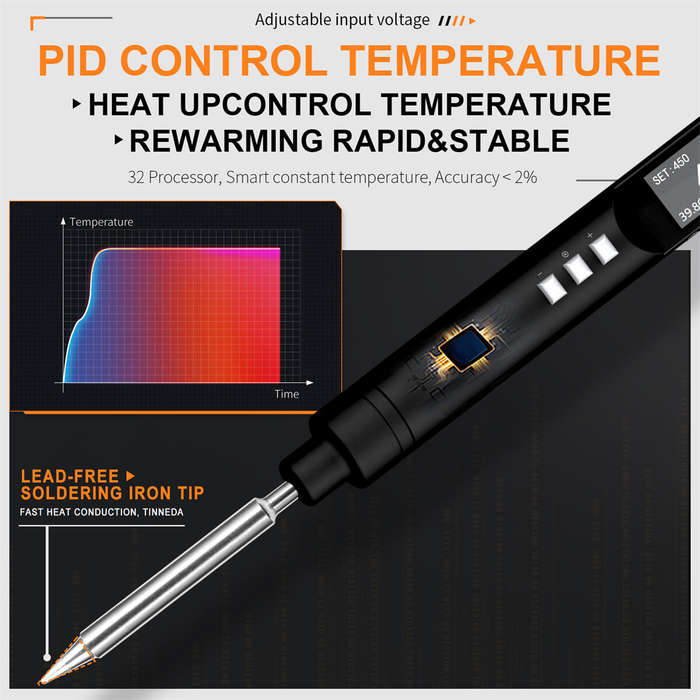 Drillpro PTS200 V2 100W Electric Soldering Iron Portable Quick Warm-Up Tin Melting Open Source Suppo