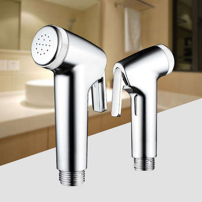 C - ABS Hand Held Bidet Faucets Spray Toilet Attachment Diaper Sprayer Hose Holder Bathroom