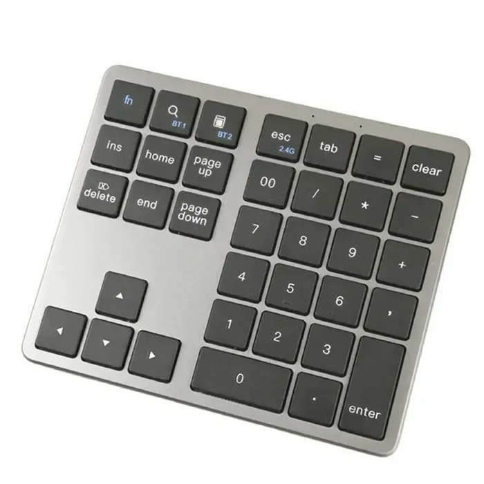 Black - 2.4G/bluetooth Numeric Keyboard 35-keys Super Thin Wireless Numpad USB Rechargeable Numeric