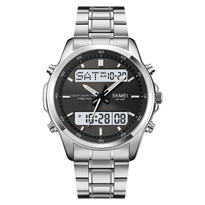 Black - SKMEI Men's Sports Digital Watches Double Display Chronograph Watch Waterproof Luminous Alar