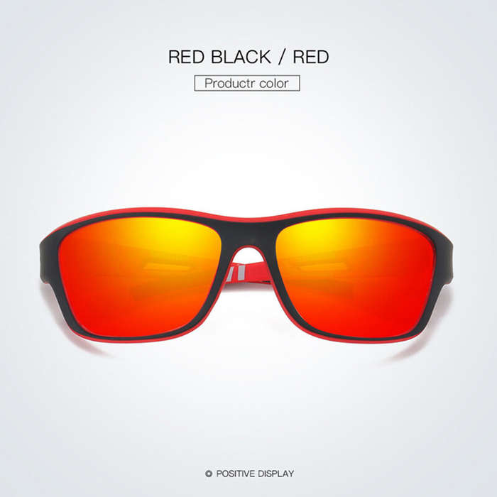 Black+Red - UV Protection Sport Sunglasses Men Cycling Goggles Outdoor Sports Polarized Colorful Fil