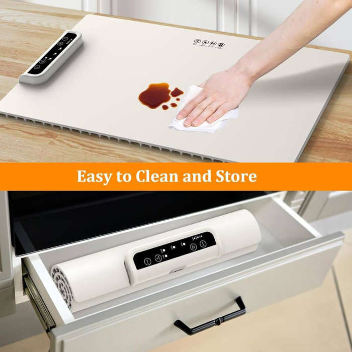 EU Plug - Multifunctional Silicone Insulated Food Warming Board Electric Food Warming Mat 3-Level Te