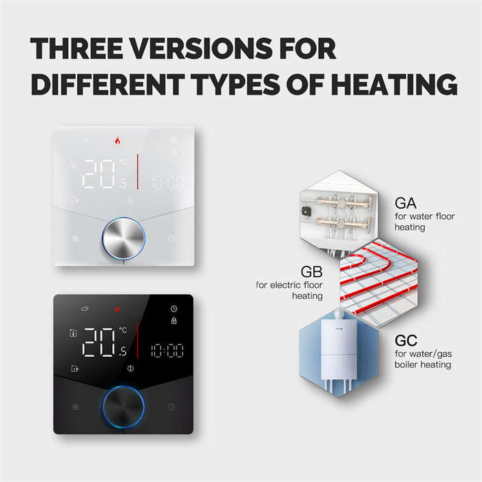 Black - MoesHouse Tuya WIFI Smart Knob Thermostat Gas Boiler Heating Remote Controller LCD Display M