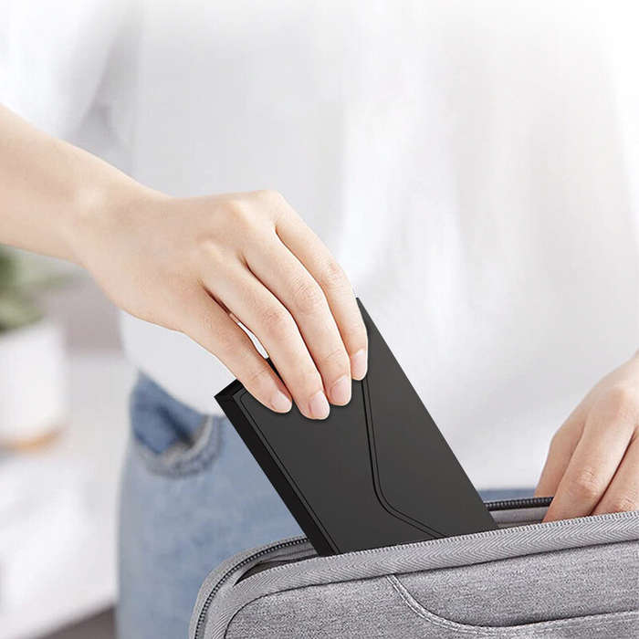 Black - Delux MF10 Foldable Keyboard and Mouse Set Ultra Slim Wireless bluetooth Keyboard & Mouse Co