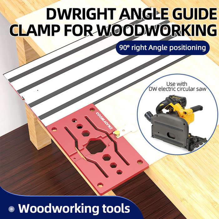 Red - ENJOYWOOD Track Saw Circular Saw Square Right Angle Guide Rail Angle Stop for DeWalt Guide Rai