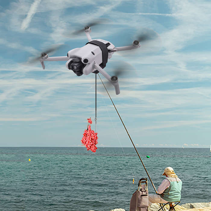 Black - BRDRC DP500 Universal Airdrop Air Dropping System Remote Thrower Transport Gift Sea Fishing