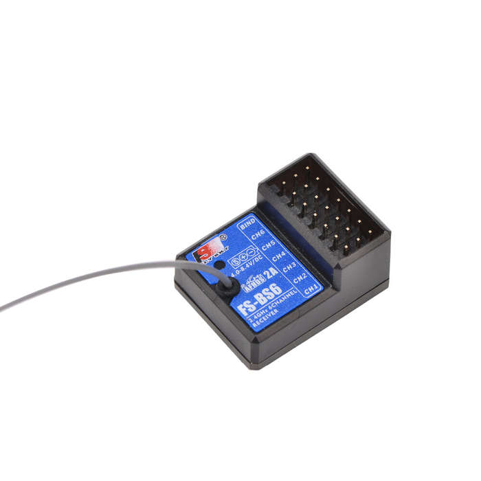 Black - Flysky FS-BS6 Mini Receiver with Gyro Stabilization System for GT2E/IT4S/GT5 Transmitter
