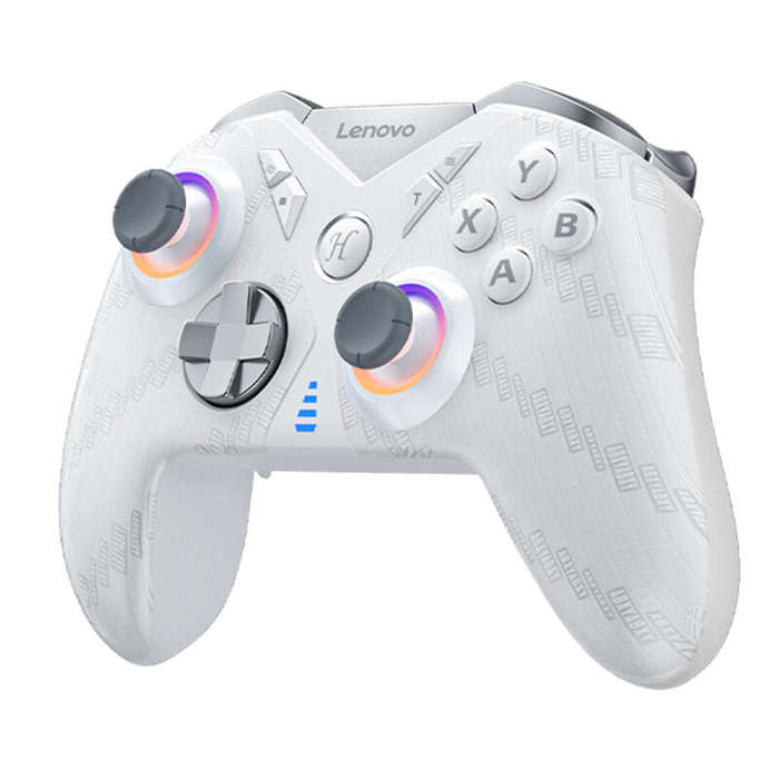 White - Lenovo S05 RGB Wireless Gaming Controller 1000Hz Wired+200Hz Wireless Return Rate Dual Hall