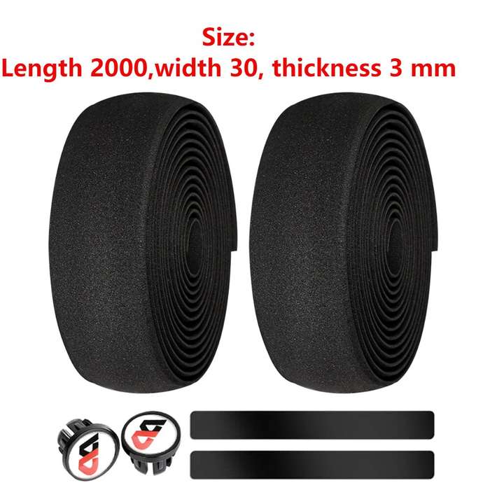 Black - WEST BIKING High Elastic EVA Shock-absorbing Bicycle Handle Tape Comfortable Anti-Slip Wear-