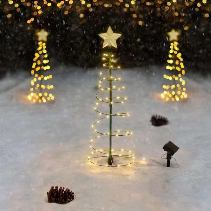 Warm Light - Solar Christmas Outdoor Decoration Christmas Tree Lights Outdoor Christmas Lighting Dec