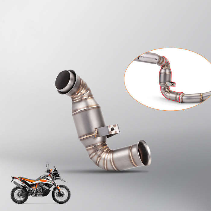 #1 - Slip On Motorcycle Exhaust Middle Link Pipe Stainless Steel Heat Resistant Finish Replacement F