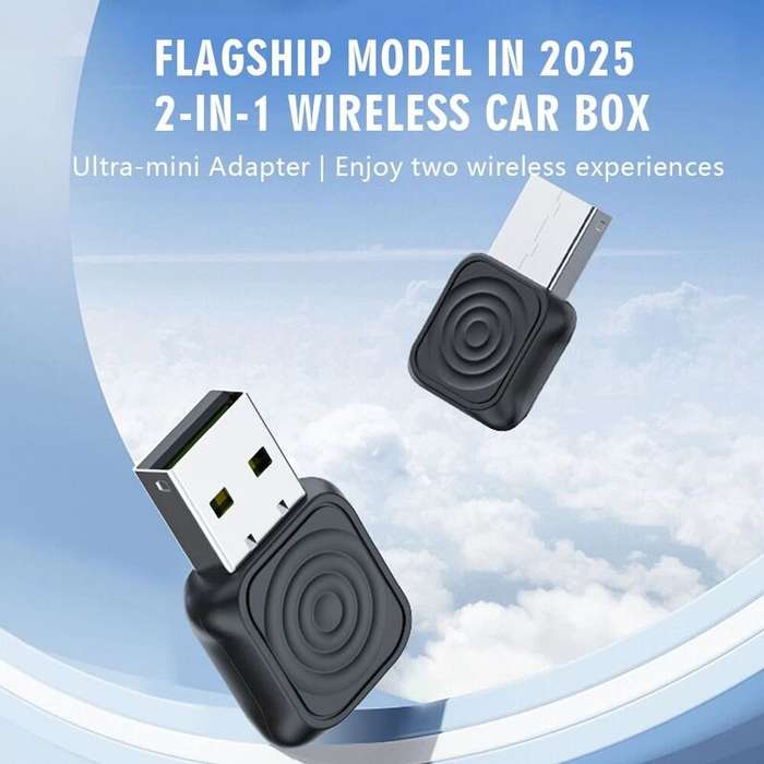 Black - CarlinKit Mini Ultra Wireless USB Adapter for Car CarPlay Android Auto Stability and Conveni