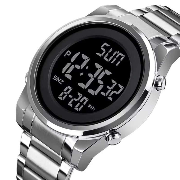 Black - SKMEI Men's LED Night Light Digital Watch Multifunctional Digital Timing Alarm Wristwatches,